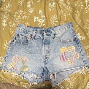 Floral Patch Denim Shorts